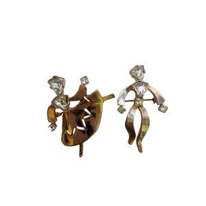 Dancing Couple Rhinestone Brooches (A486)